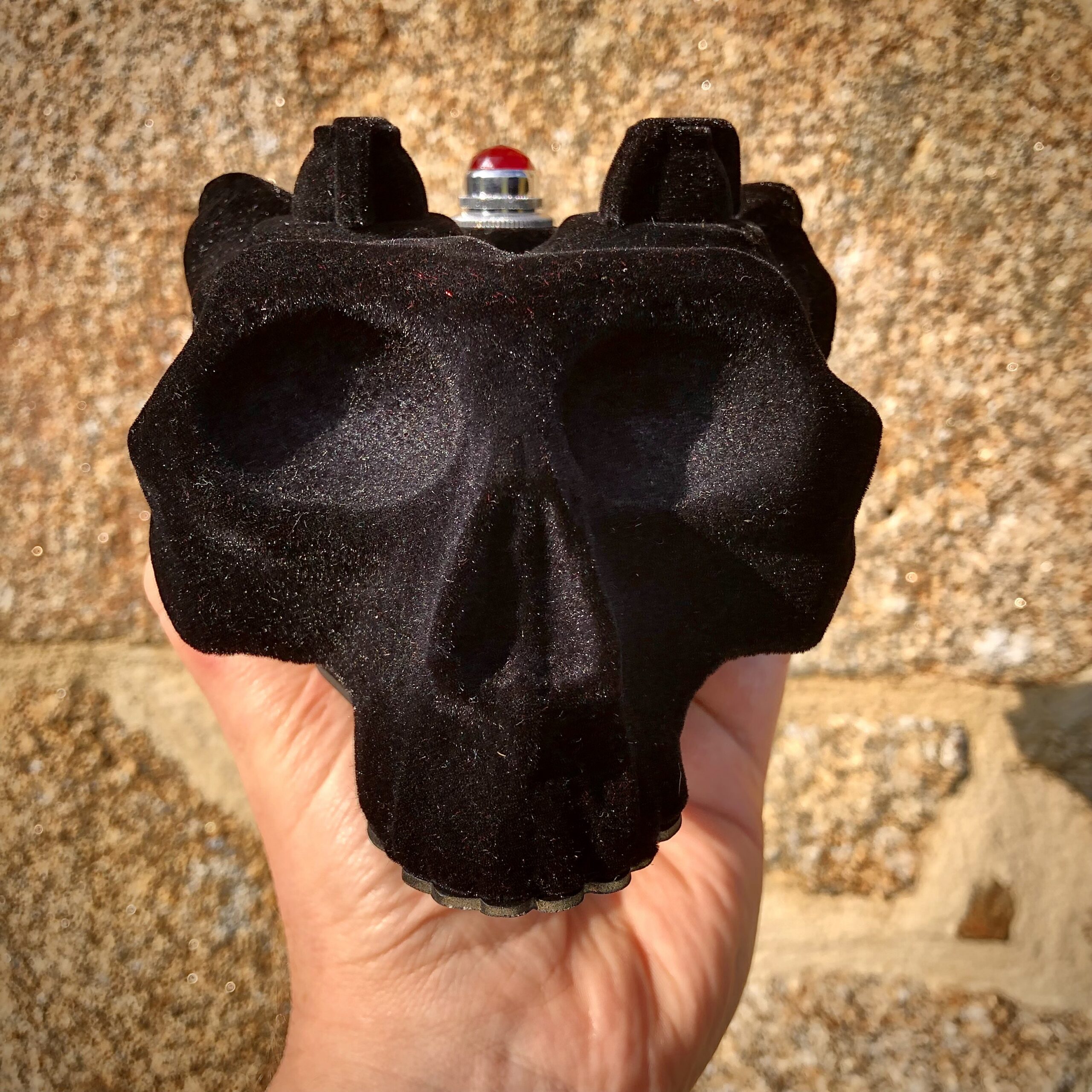 All Black Flocked Skullfuzz - Image 2